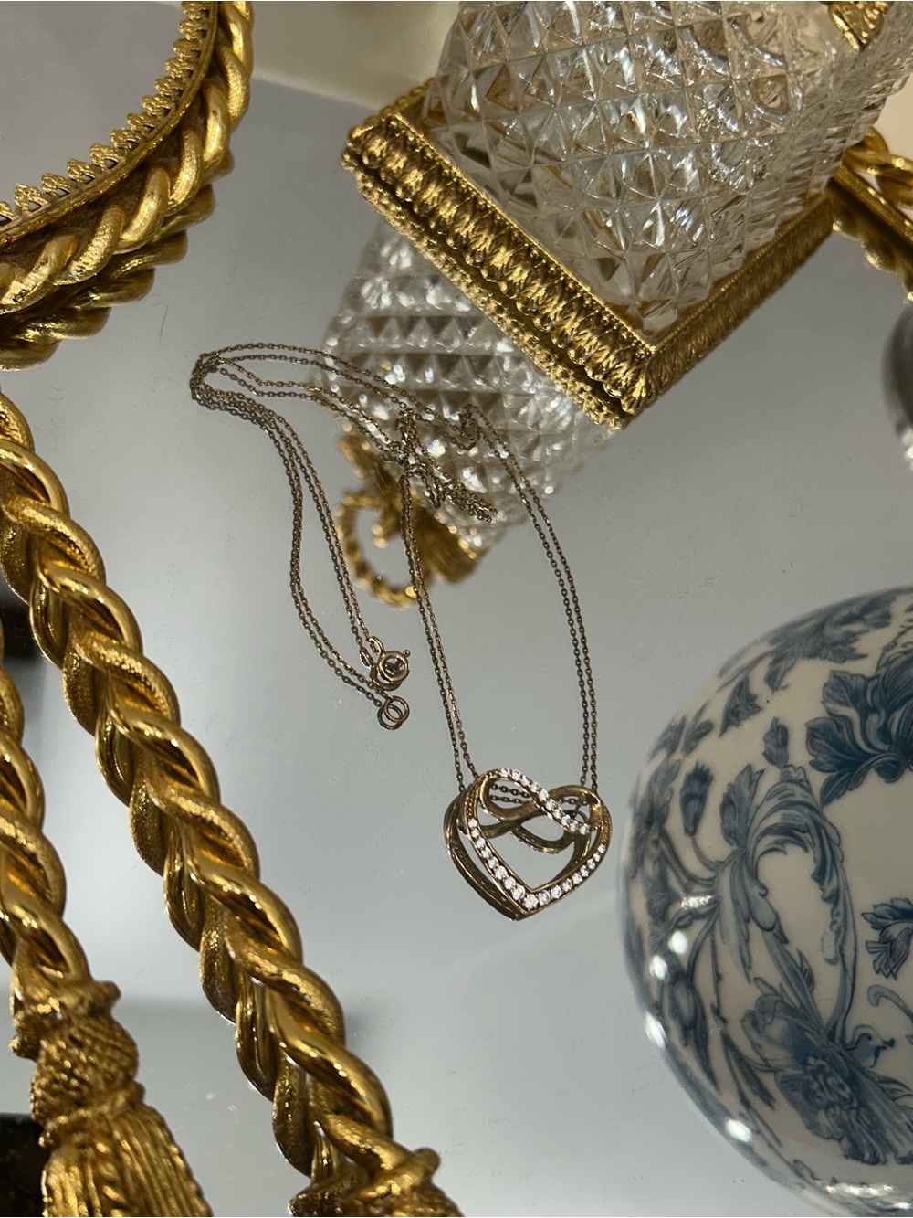 Gold Heart Infinity Pendant Necklace